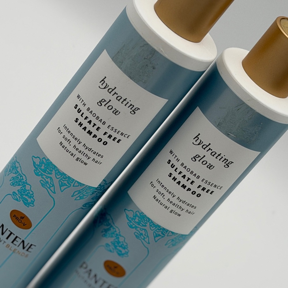 Pantene Nutrient Blends Hydrating Glow Sulfate Free Shampoo Baobab Essence 2pk